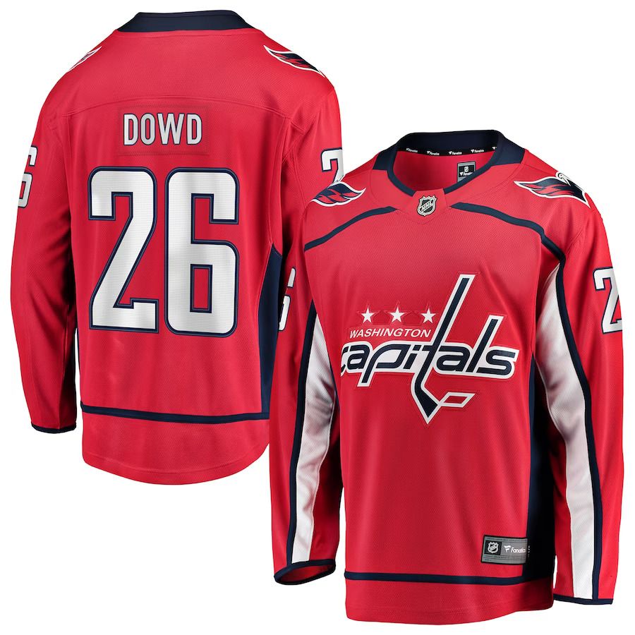 Men Washington Capitals #26 Nic Dowd Fanatics Branded Red Home Breakaway Player NHL Jersey